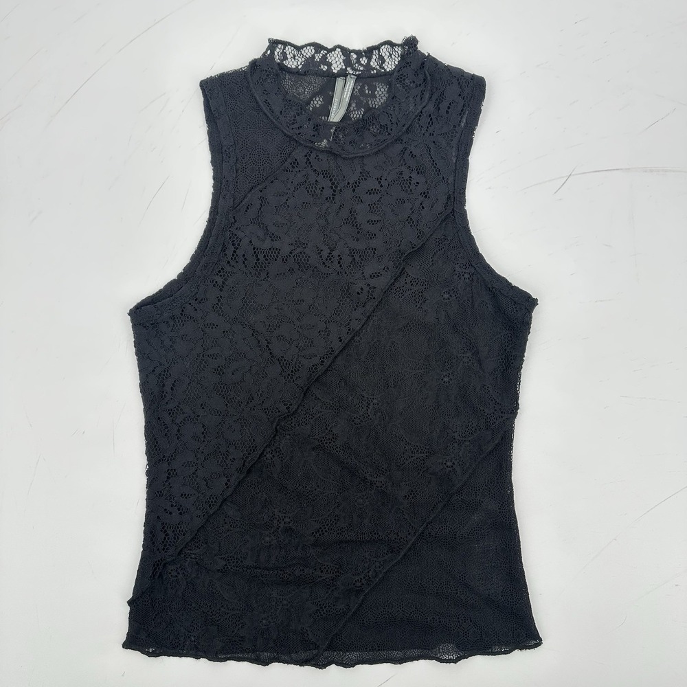 Anthropologie Women's‎ Black Lace Sleeveless Top 2XS Gothic Witchy Whimsygoth